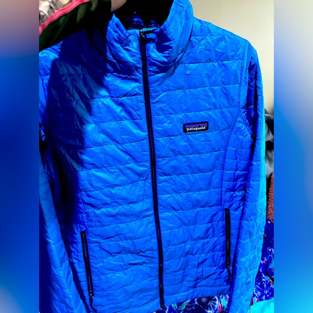 Patagonia nano puffer 90’s 80’s blue down style jacket woman’s size med.